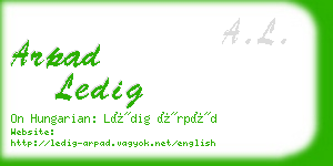 arpad ledig business card